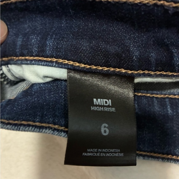 Express Women's Dark Blue Frayed Jean Shorts - Picture 2 of 3